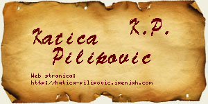 Katica Pilipović vizit kartica